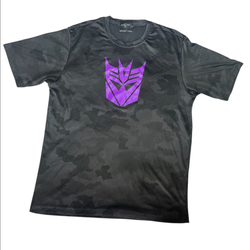 Sport-Tek Men's Black and Purple Graphic T-Shirt